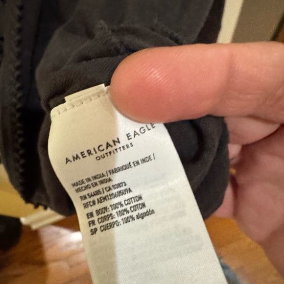 American Eagle Outfitters Charcoal Lace-Up Blouse - Picture 6 of 9